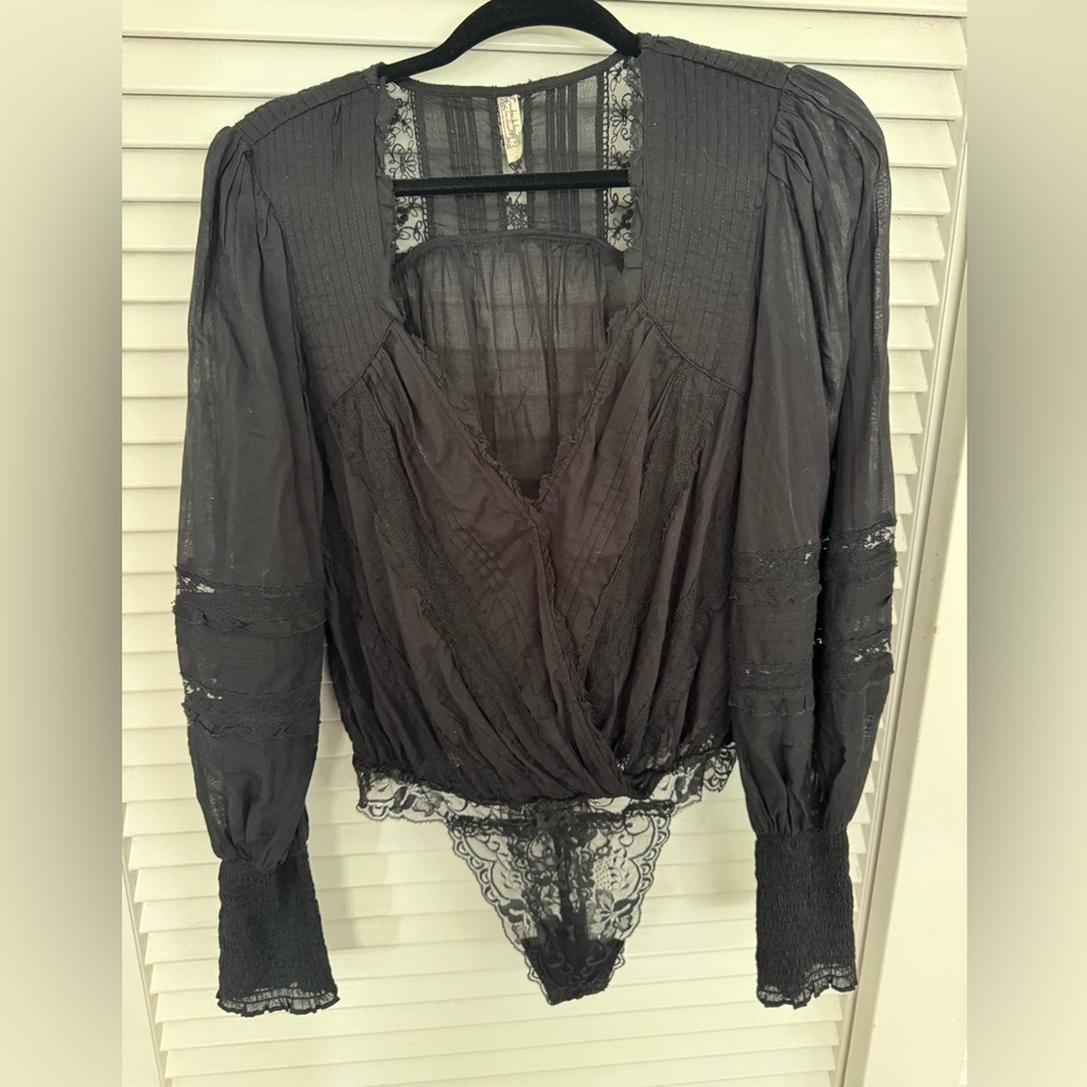 Free people black lace bodysuit